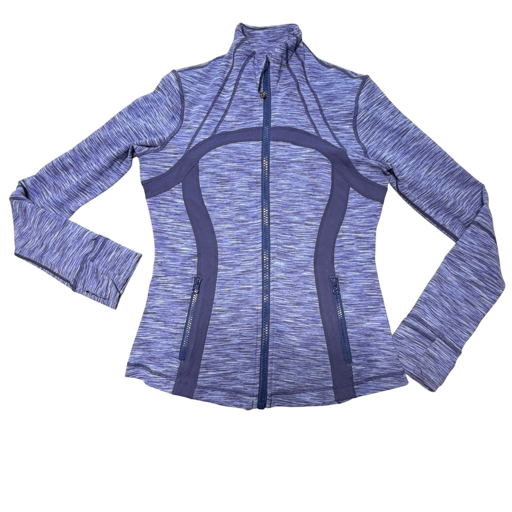 Lululemon Define Jacket Purple Space Dye Heathered Full Zip Yoga Layer Size 8